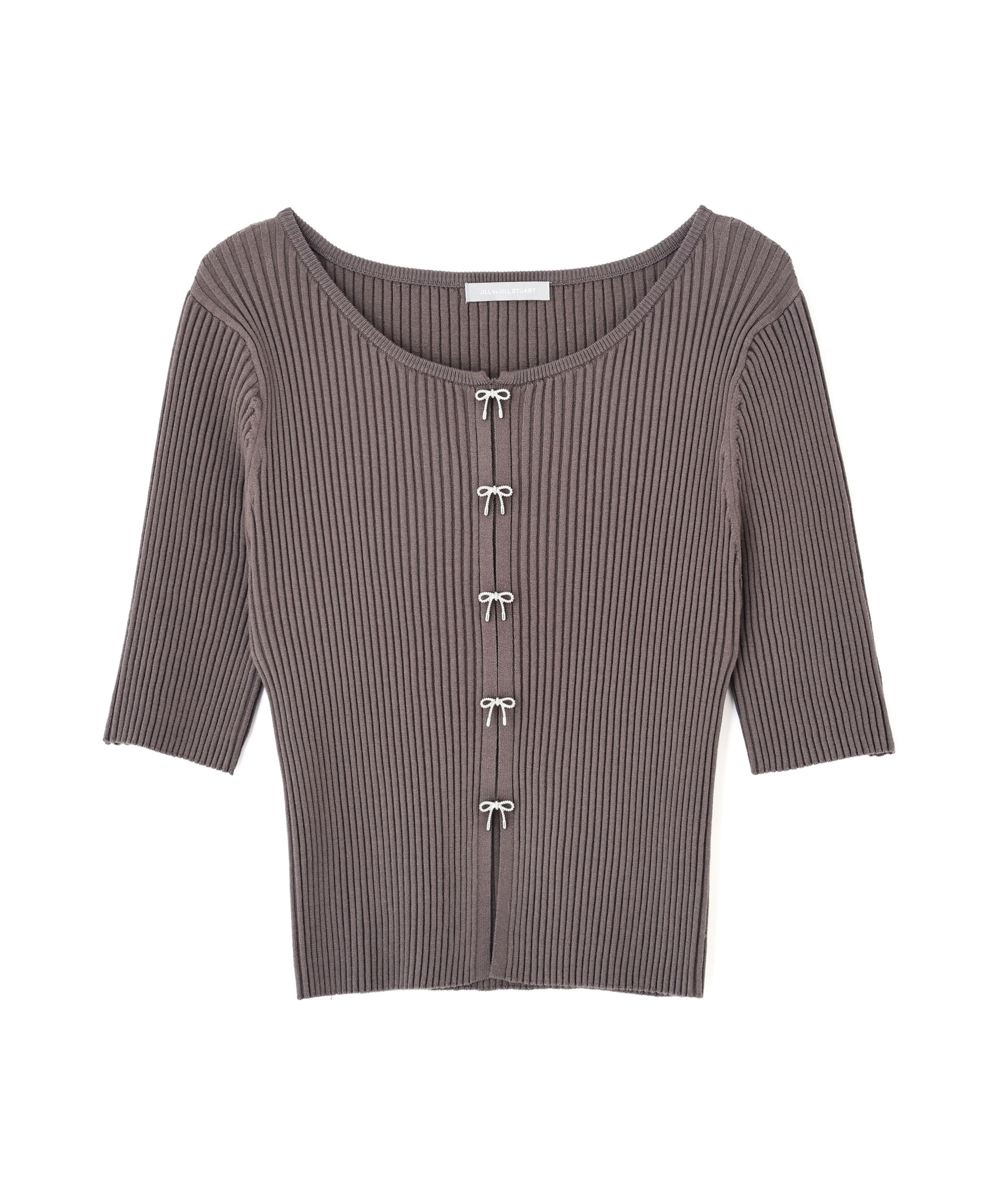  「リボンビジューリブニット」|ニット・セーター|