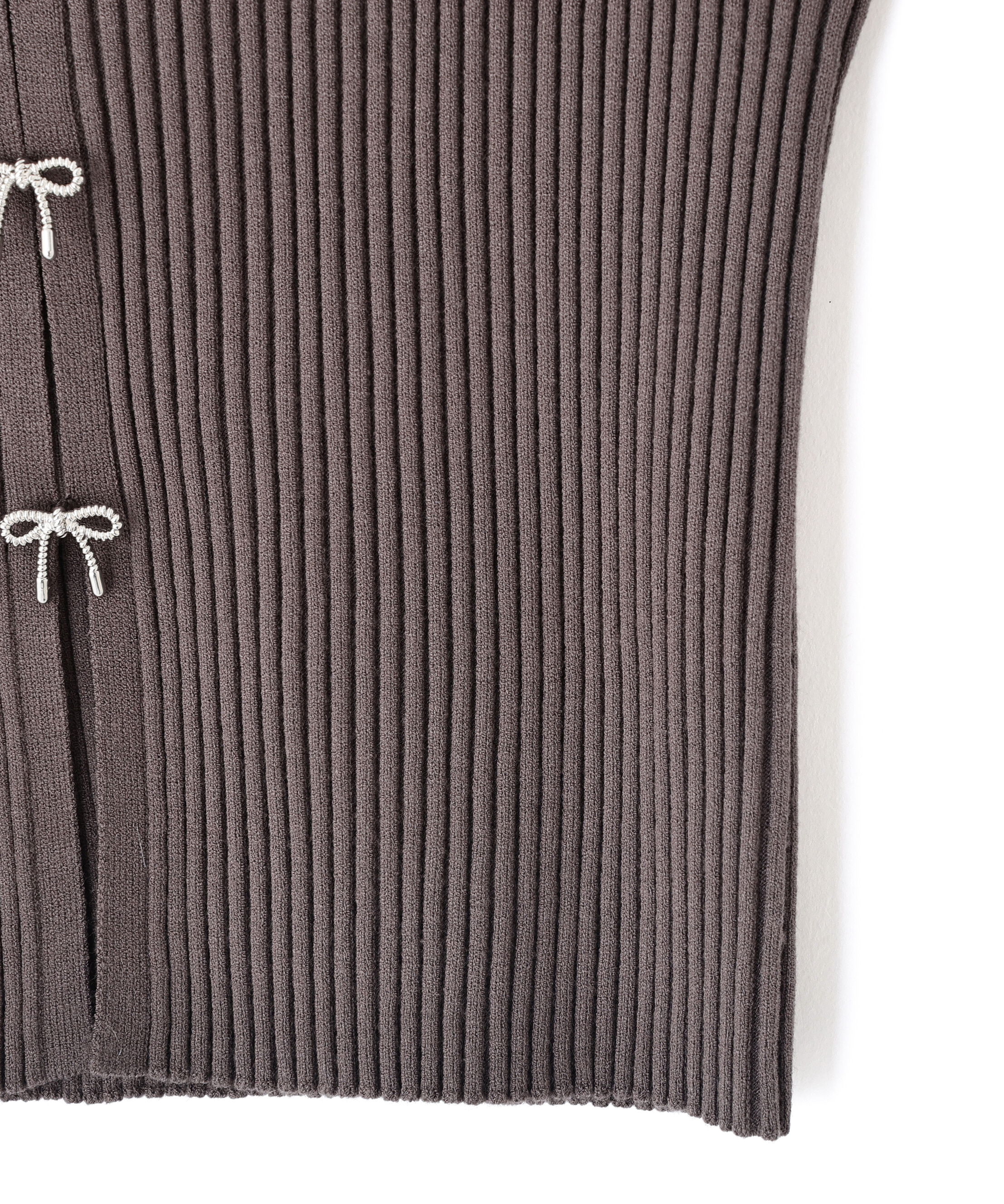  「リボンビジューリブニット」|ニット・セーター|