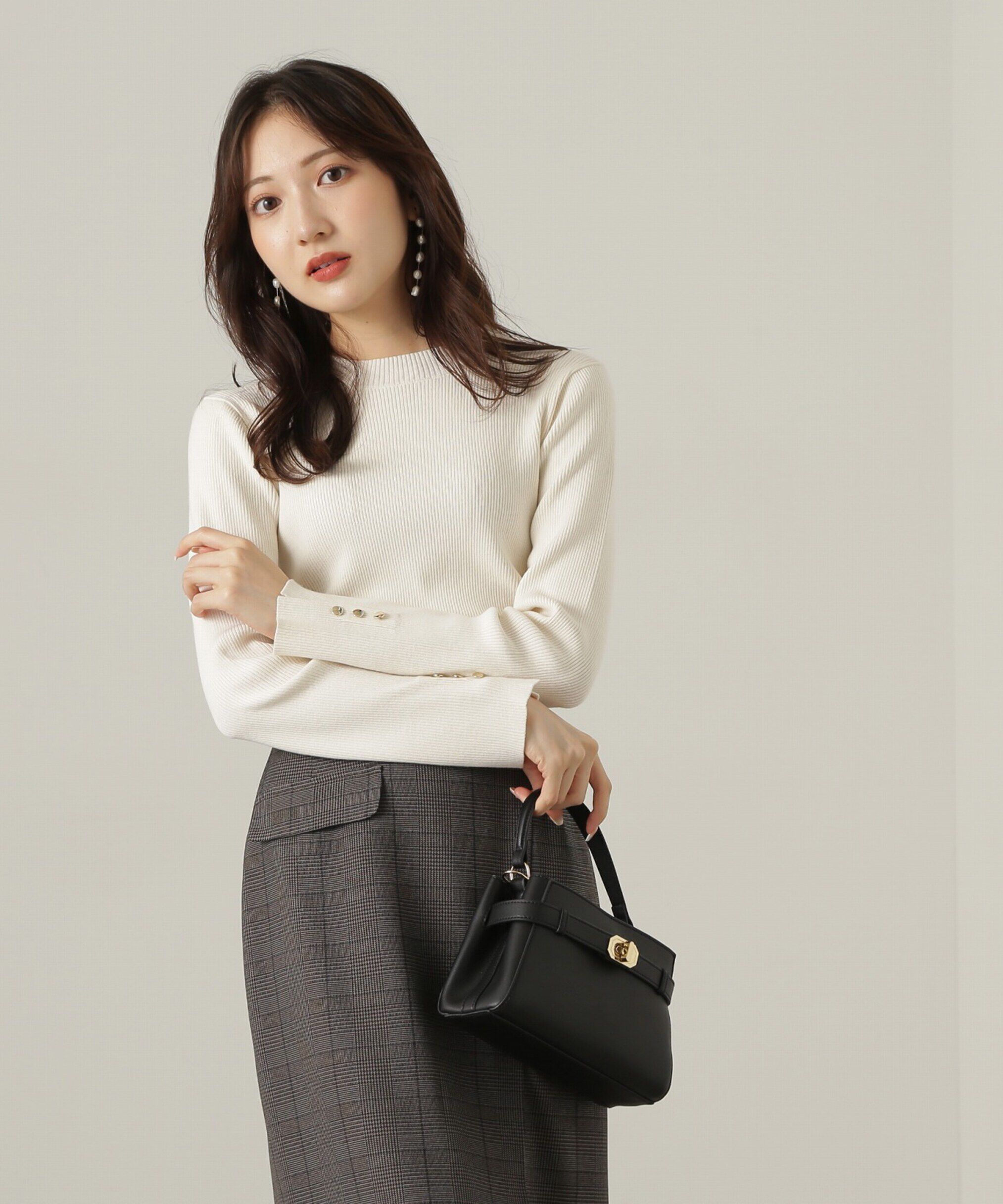 PROPORTION BODY DRESSING「釦付きボトルネックリブニット」|ニット・セーター|