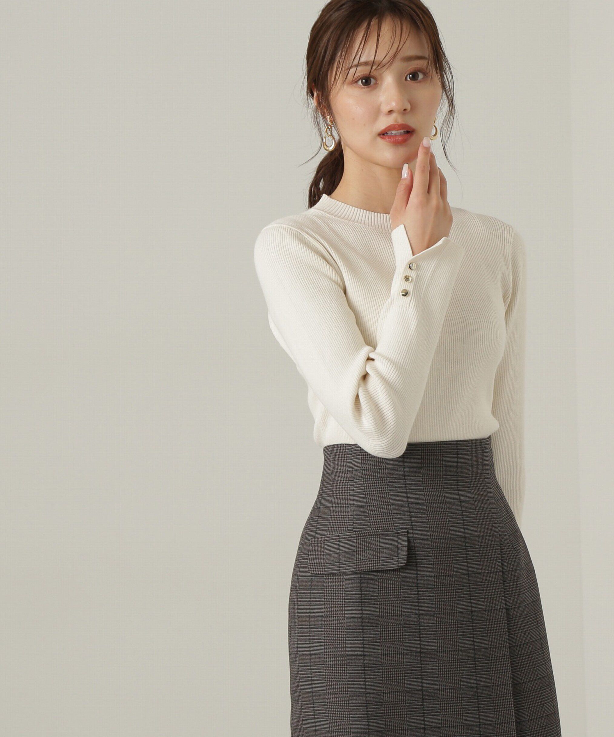 PROPORTION BODY DRESSING「釦付きボトルネックリブニット」|ニット・セーター|