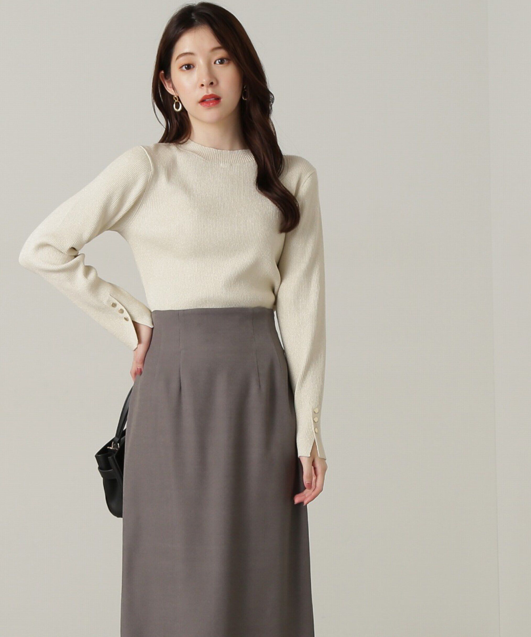 PROPORTION BODY DRESSING「釦付きボトルネックリブニット」|ニット・セーター|