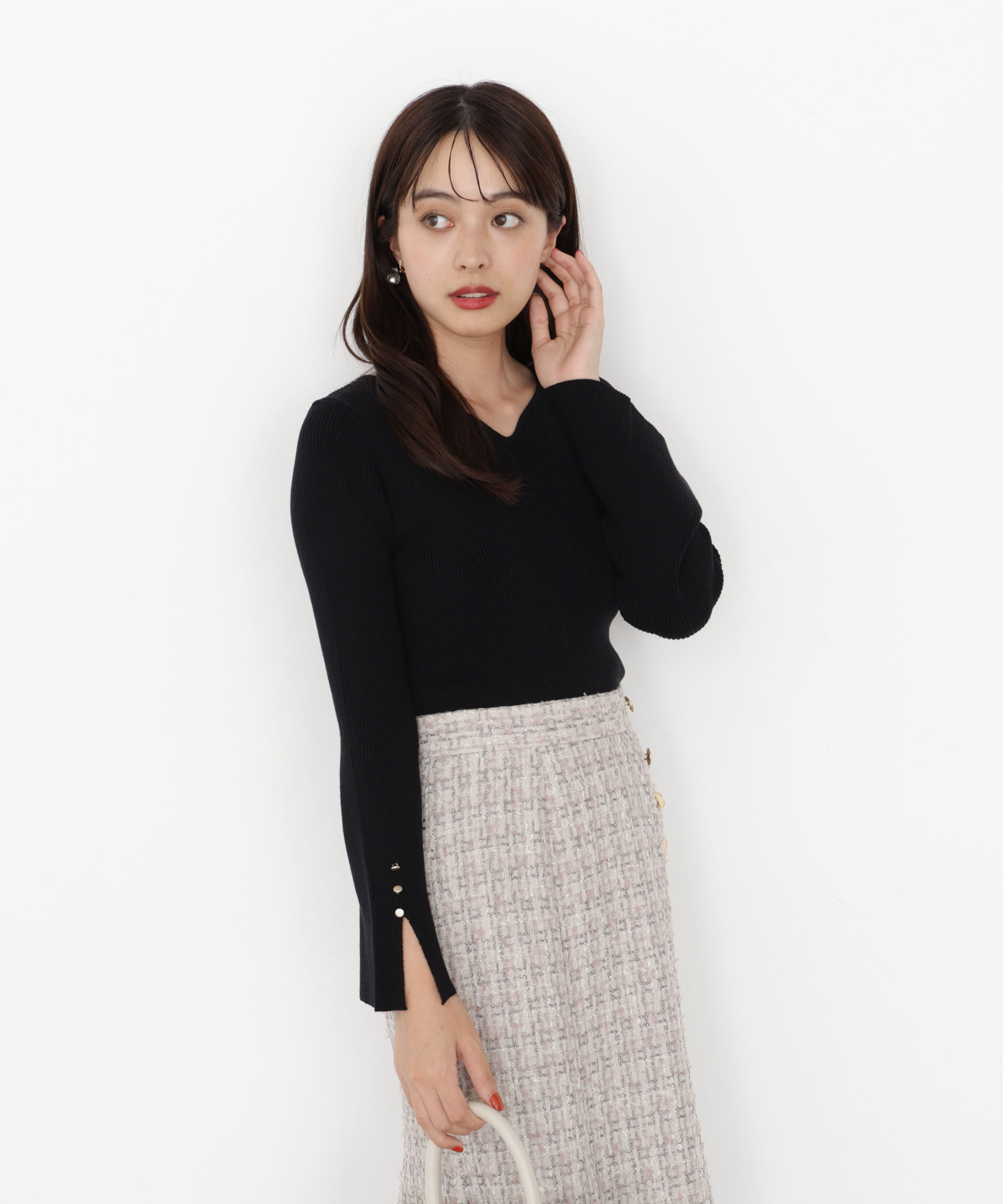 PROPORTION BODY DRESSING「＜ハンドウォッシャブル＞ハートカットリブニット 25AW」|ニット・セーター|