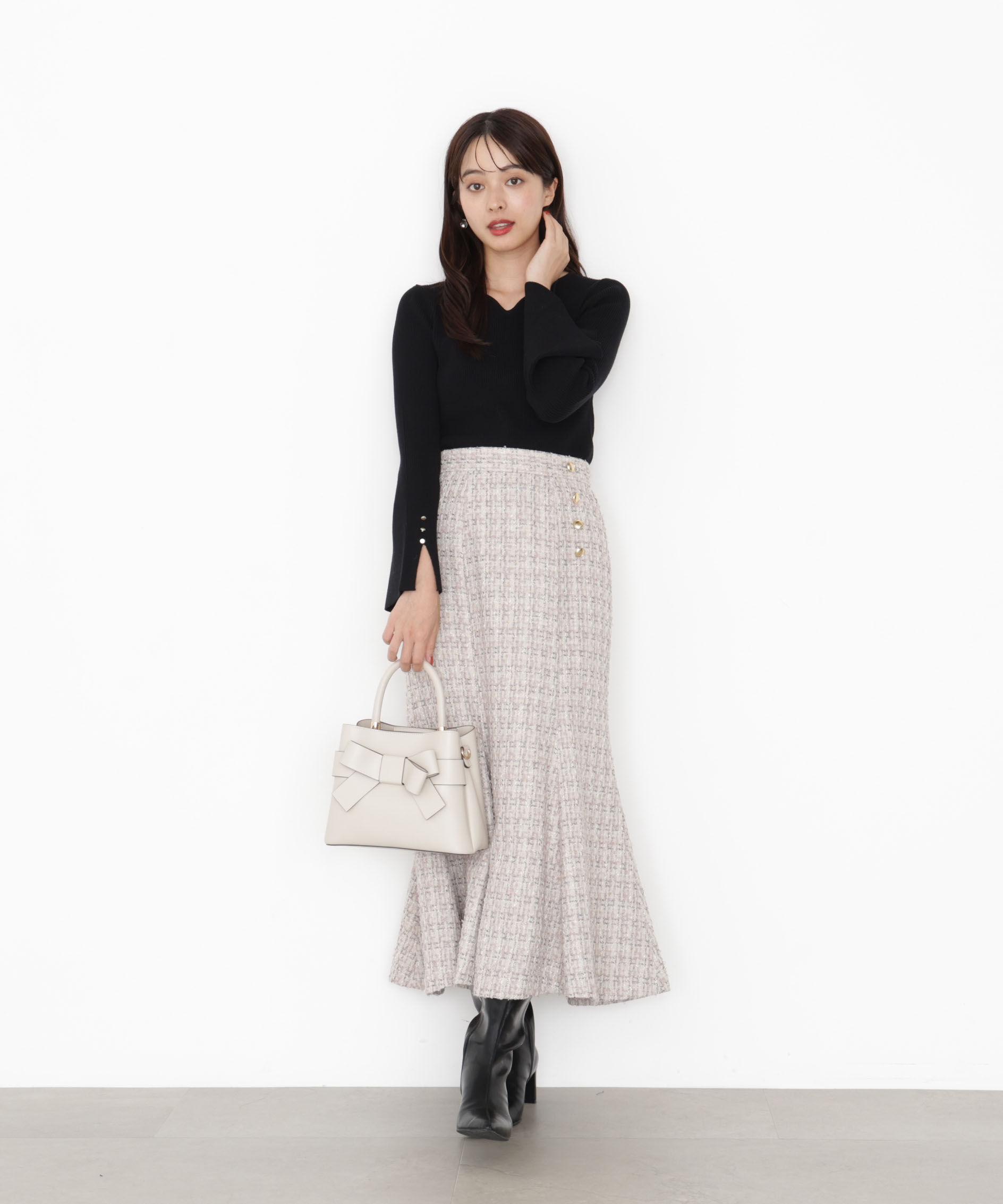 PROPORTION BODY DRESSING「＜ハンドウォッシャブル＞ハートカットリブニット 25AW」|ニット・セーター|