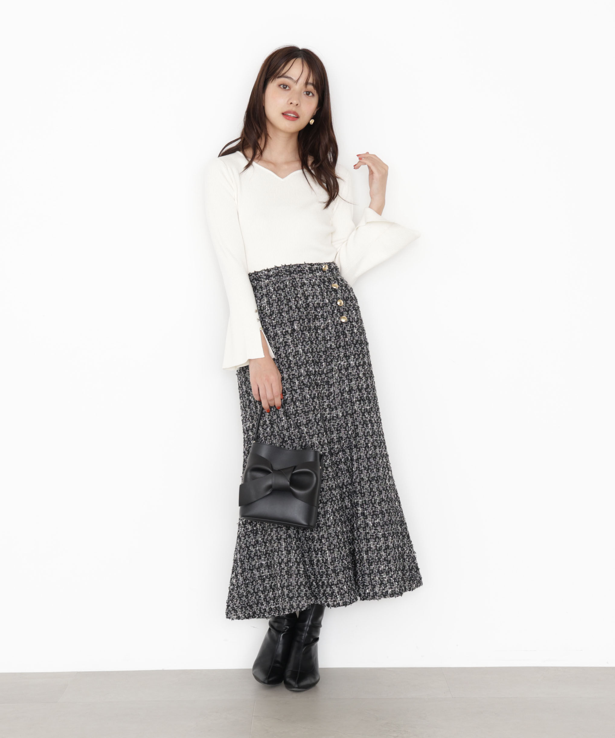 PROPORTION BODY DRESSING「＜ハンドウォッシャブル＞ハートカットリブニット 25AW」|ニット・セーター|