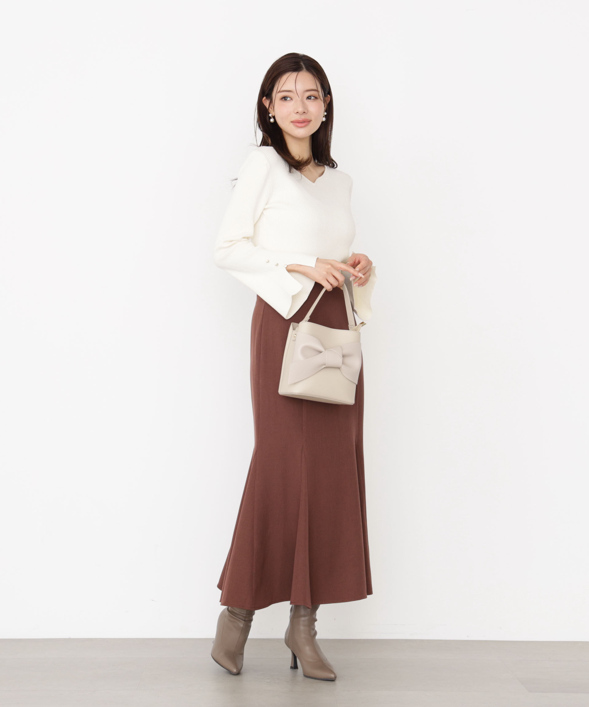 PROPORTION BODY DRESSING「＜ハンドウォッシャブル＞ハートカットリブニット 25AW」|ニット・セーター|