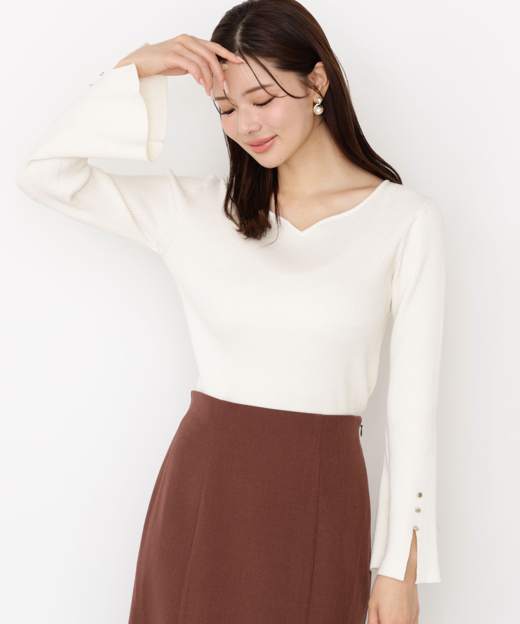 PROPORTION BODY DRESSING「＜ハンドウォッシャブル＞ハートカットリブニット 25AW」|ニット・セーター|