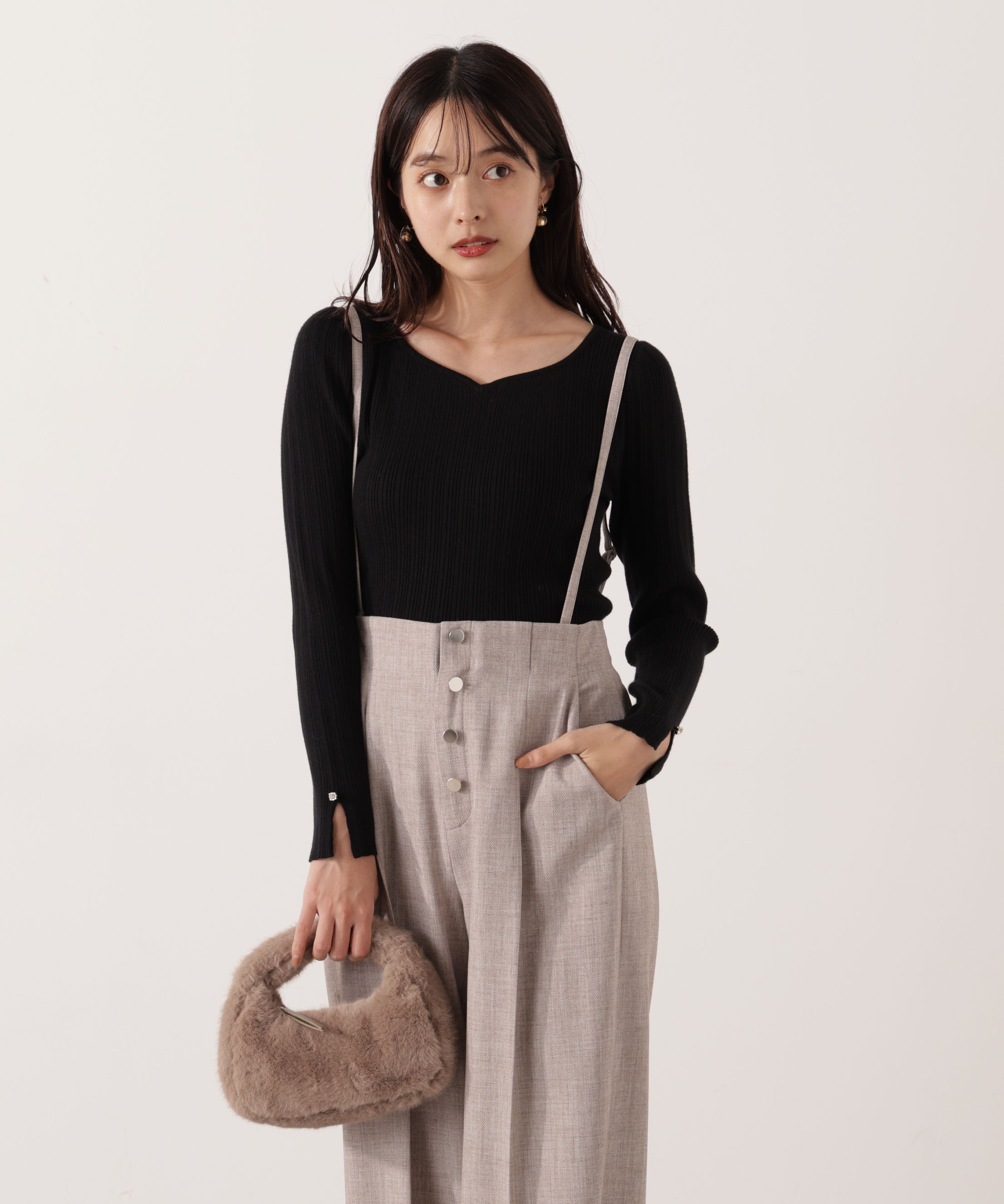 PROPORTION BODY DRESSING「ハートネックリブニット  25AW」|ニット・セーター|