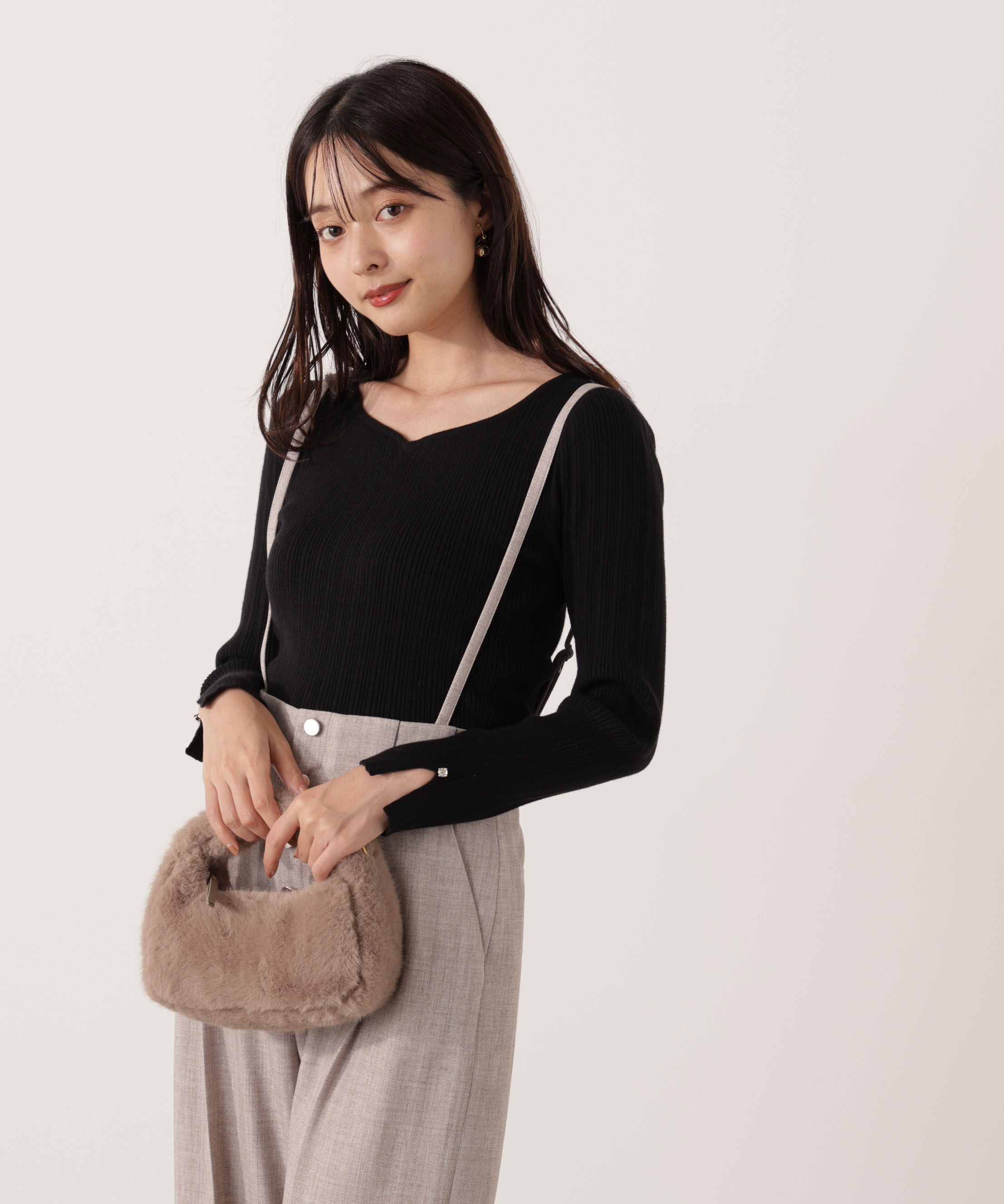 PROPORTION BODY DRESSING「ハートネックリブニット  25AW」|ニット・セーター|