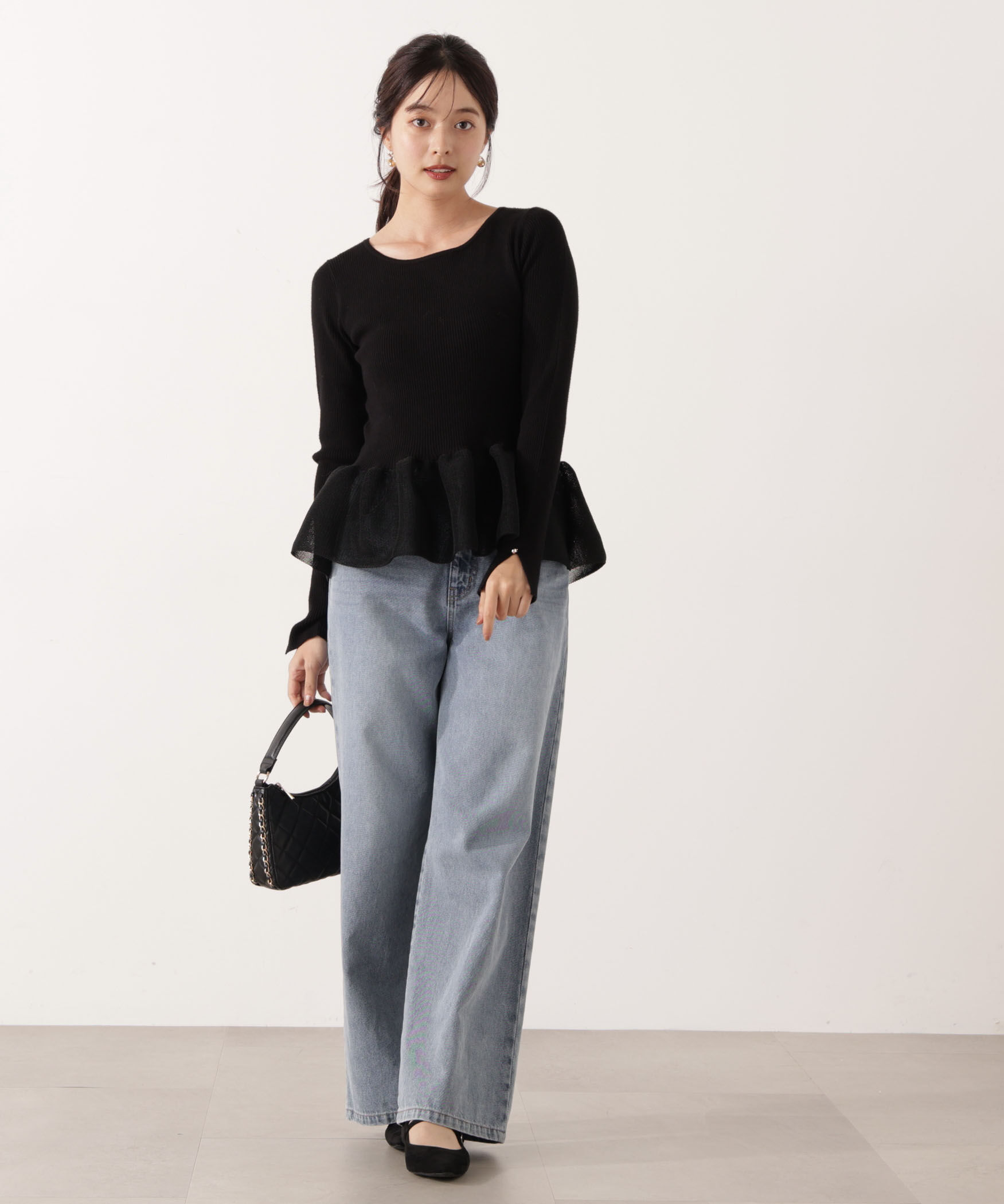 PROPORTION BODY DRESSING「＜ウォッシャブル＞ペプラムリブニット 25AW」|ニット・セーター|