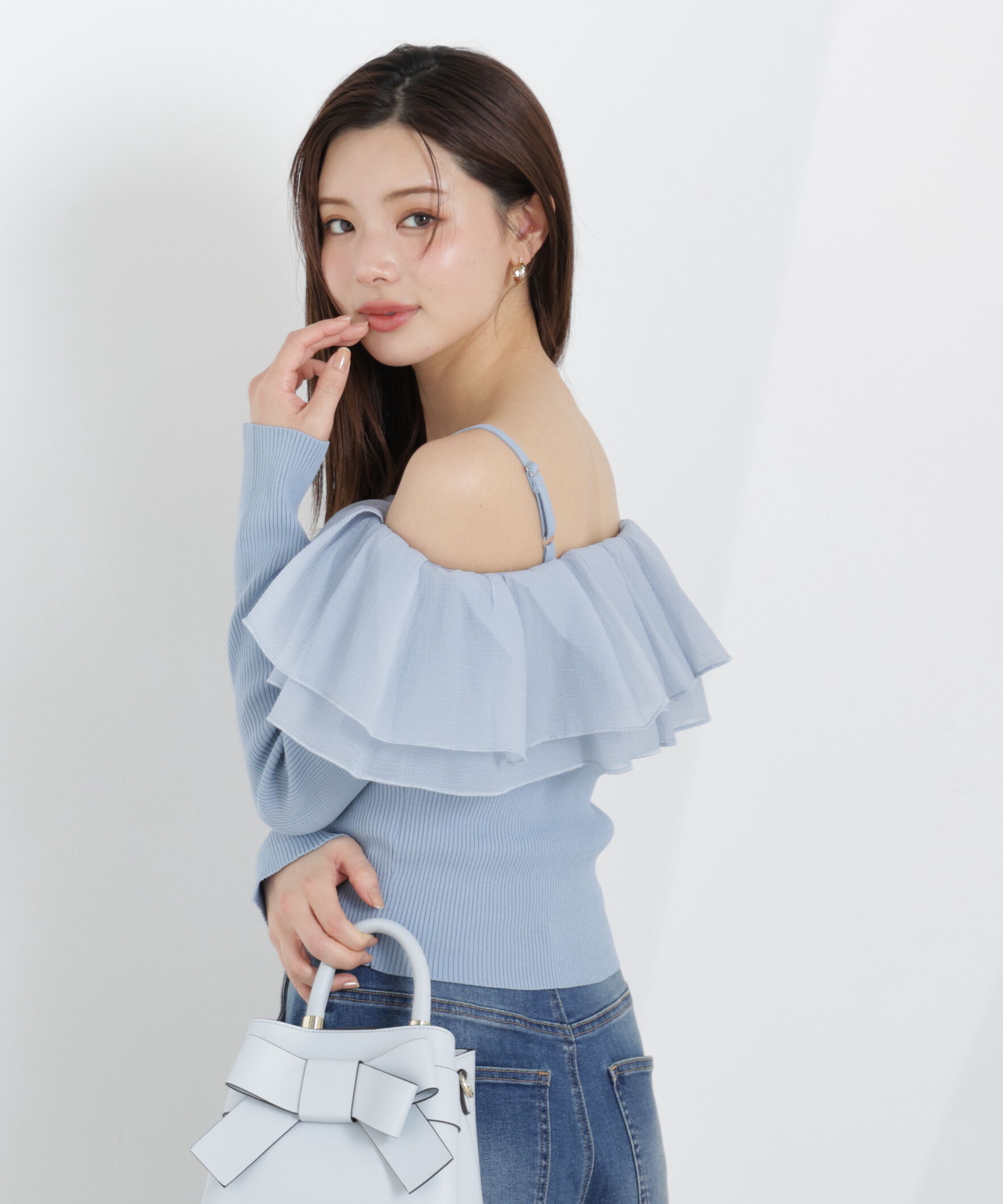 PROPORTION BODY DRESSING「〈a/mie〉フリルリブニット　26SS」|カーディガン|