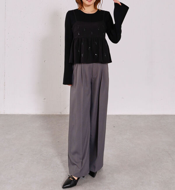 archives「ビーズ刺繍ペプラムビスチェ&times;リブニットプルオーバーＳＥＴ」|カーディガン|