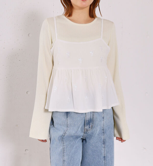 archives「ビーズ刺繍ペプラムビスチェ&times;リブニットプルオーバーＳＥＴ」|カーディガン|