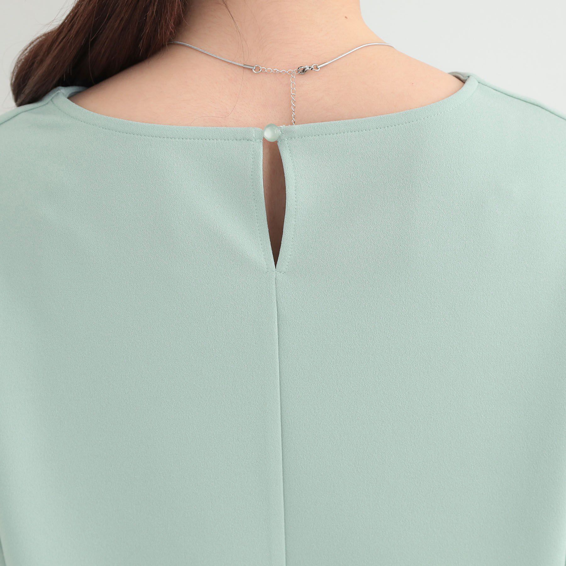 SHOO･LA･RUE「【2点セット/7分袖/S-LL】ランタンスリーブで女性らしい ネックレス付きブラウス」|シャツ・ブラウス|