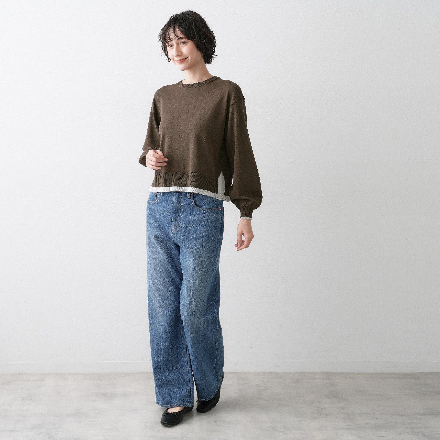 Dessin「【洗える】バイカラーデザインニット」|ニット・セーター|