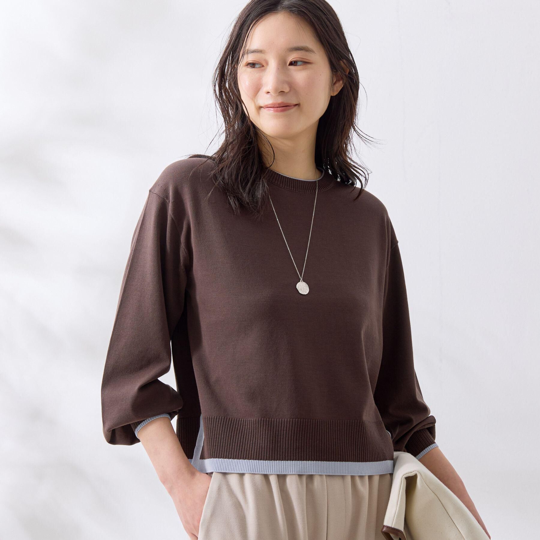 Dessin「【洗える】バイカラーデザインニット」|ニット・セーター|