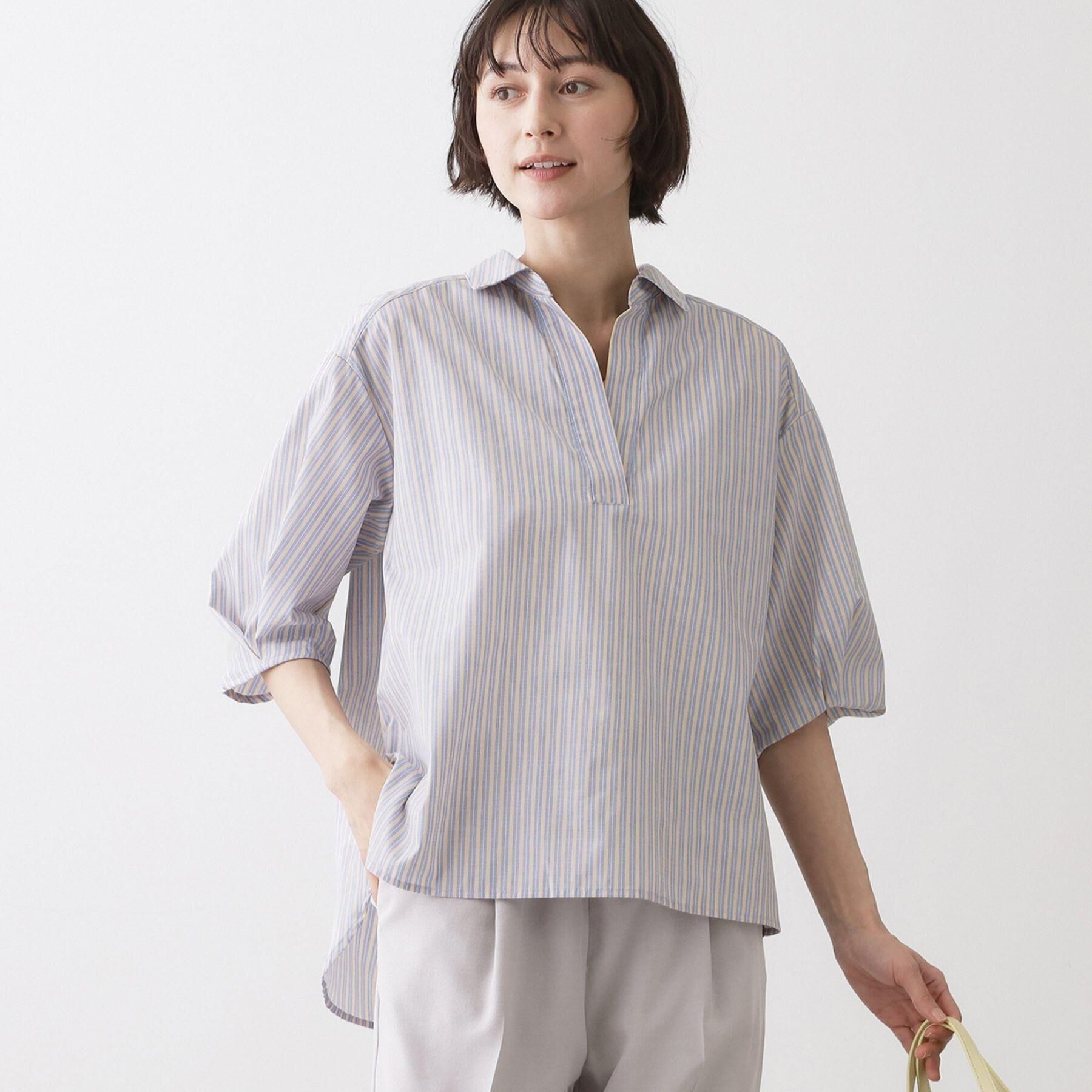 Dessin「【洗える】スキッパーシャツブラウス」|シャツ・ブラウス|