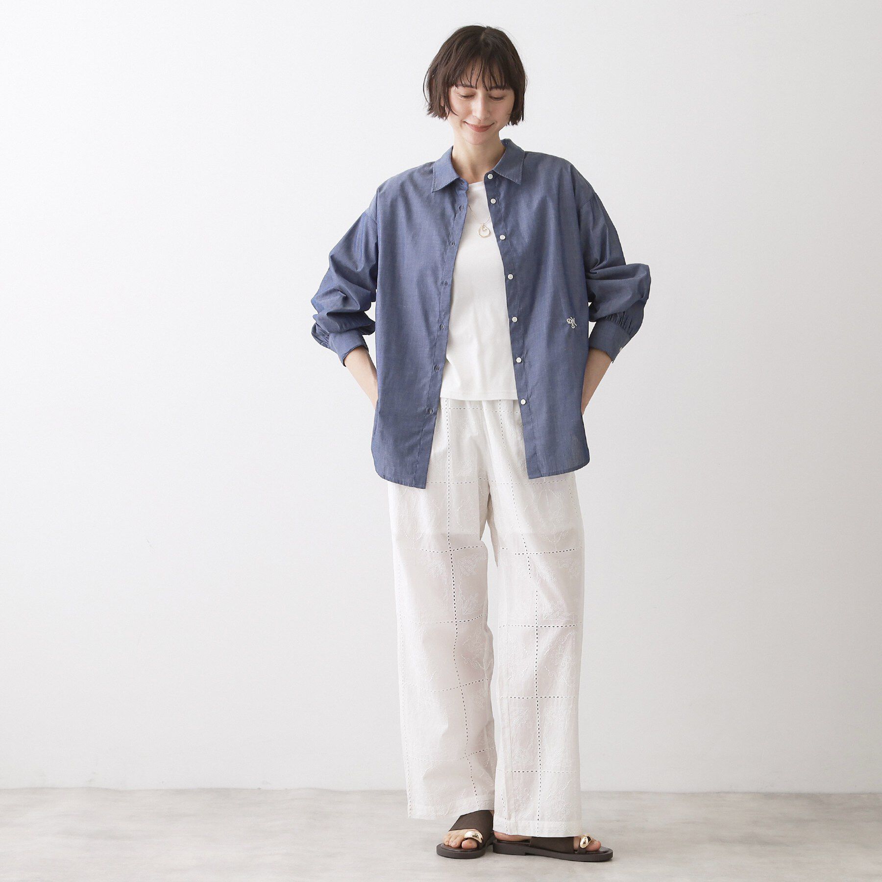 Dessin「【洗える】高密度ベーシックシャツ」|シャツ・ブラウス|