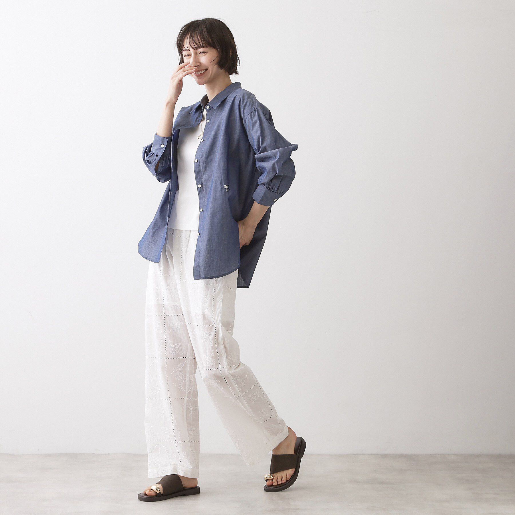 Dessin「【洗える】高密度ベーシックシャツ」|シャツ・ブラウス|