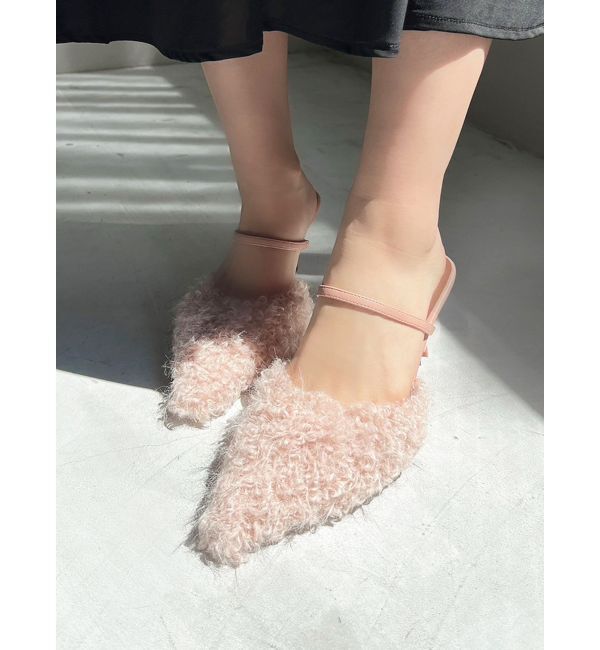 RESEXXY「フェイクカールファーポインテッドトゥパンプス」|パンプス|