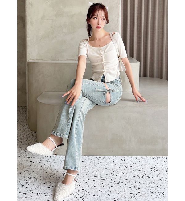 RESEXXY「フェイクカールファーポインテッドトゥパンプス」|パンプス|