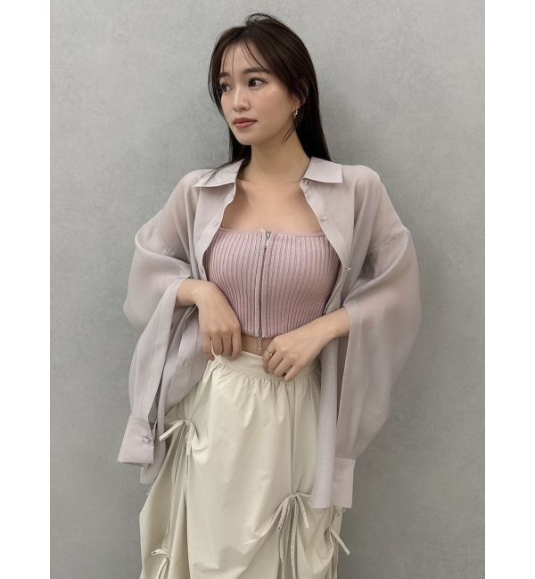 dazzlin「ダブルジップリブニットビスチェ」|ニット・セーター|