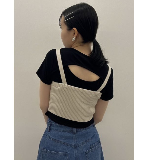 dazzlin「ダブルジップリブニットビスチェ」|ニット・セーター|