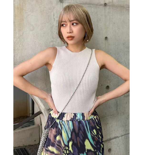 MURUA「バイカラーリブニットタンク」|ニット・セーター|