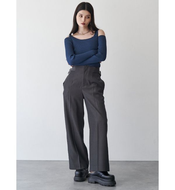 MURUA「ショルダーカットレイヤードライクリブニット」|ニット・セーター|