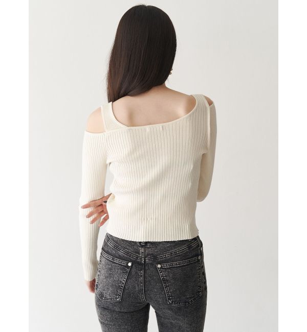 MURUA「ショルダーカットレイヤードライクリブニット」|ニット・セーター|