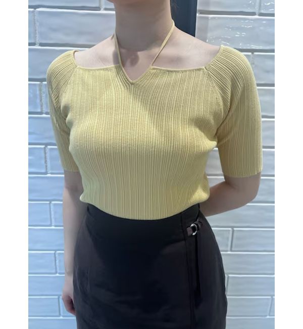 LAGUNAMOON「チョーカーデザインリブニットプルオーバー」|ニット・セーター|