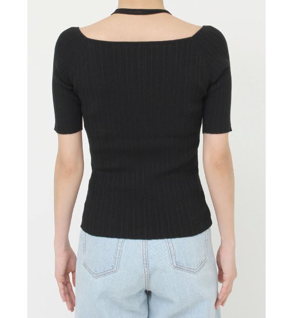 LAGUNAMOON「チョーカーデザインリブニットプルオーバー」|ニット・セーター|