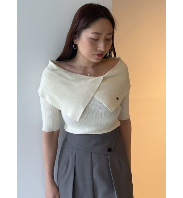 LAGUNAMOON「【POLO BCSコラボ】アシメカラーネックリブニットプルオーバー」|ニット・セーター|アイボリー