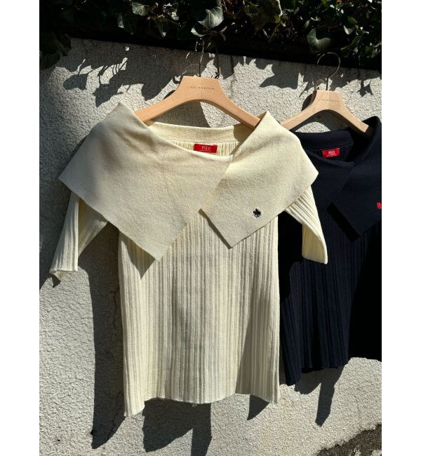 LAGUNAMOON「【POLO BCSコラボ】アシメカラーネックリブニットプルオーバー」|ニット・セーター|