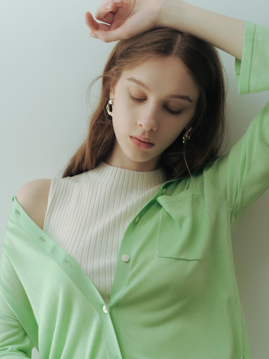 FRAY I.D「シルクブレンドハイネックノースリリブニット／ウォッシャブル」|ニット・セーター|IVR