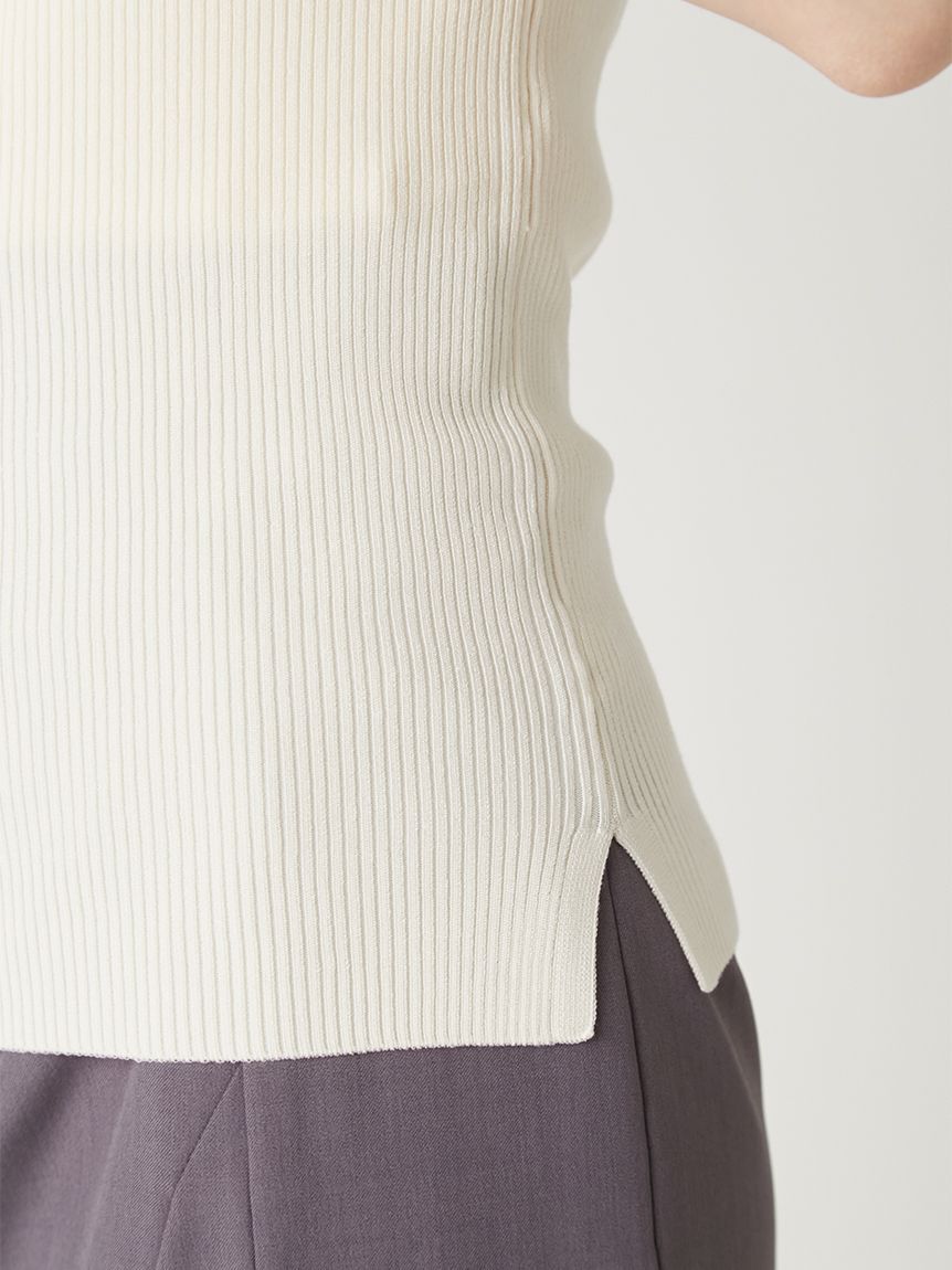 FRAY I.D「シルクブレンド前後2way半袖リブニット／ウォッシャブル」|ニット・セーター|