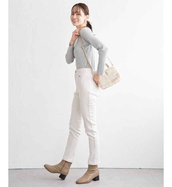 ikka「【洗濯機で洗える】クリーミーミニハイネックリブニット」|プルオーバー|