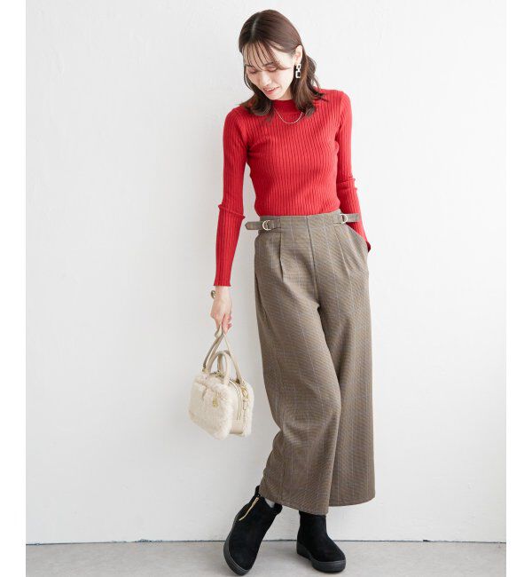 ikka「【洗濯機で洗える】クリーミーミニハイネックリブニット」|プルオーバー|