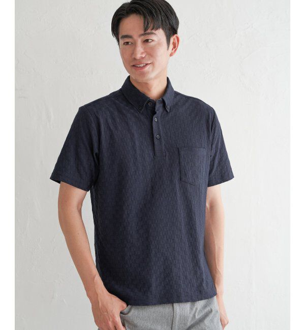 IKKA LOUNGE「リンクスジャカード市松ポロシャツ」|Tシャツ・カットソー|