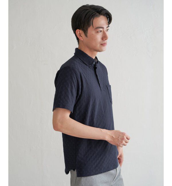 IKKA LOUNGE「リンクスジャカード市松ポロシャツ」|Tシャツ・カットソー|