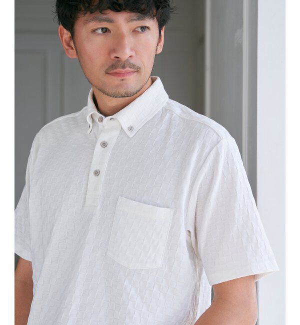 IKKA LOUNGE「リンクスジャカード市松ポロシャツ」|Tシャツ・カットソー|