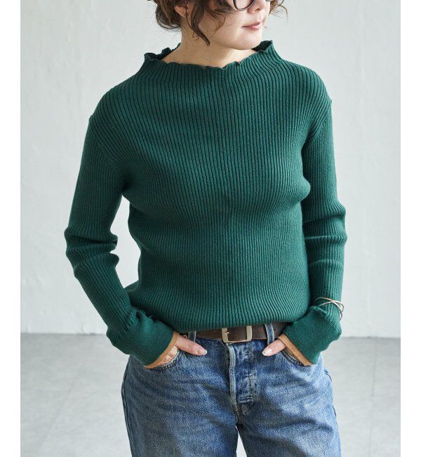 Lbc with Life「袖配色レイヤーリブニット」|カーディガン|