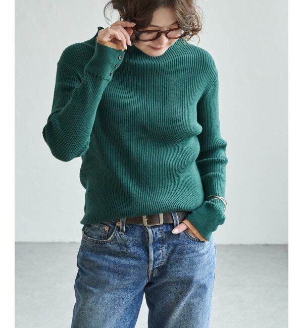 Lbc with Life「袖配色レイヤーリブニット」|カーディガン|