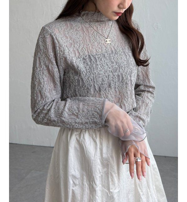 Lbc with Life「ジャカード切り替えシアーロンT」|Tシャツ・カットソー|