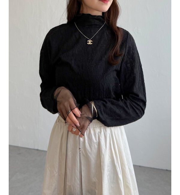 Lbc with Life「ジャカード切り替えシアーロンT」|Tシャツ・カットソー|