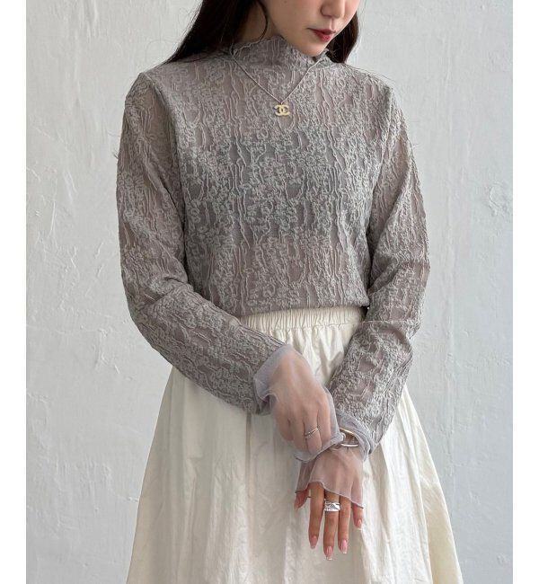 Lbc with Life「ジャカード切り替えシアーロンT」|Tシャツ・カットソー|