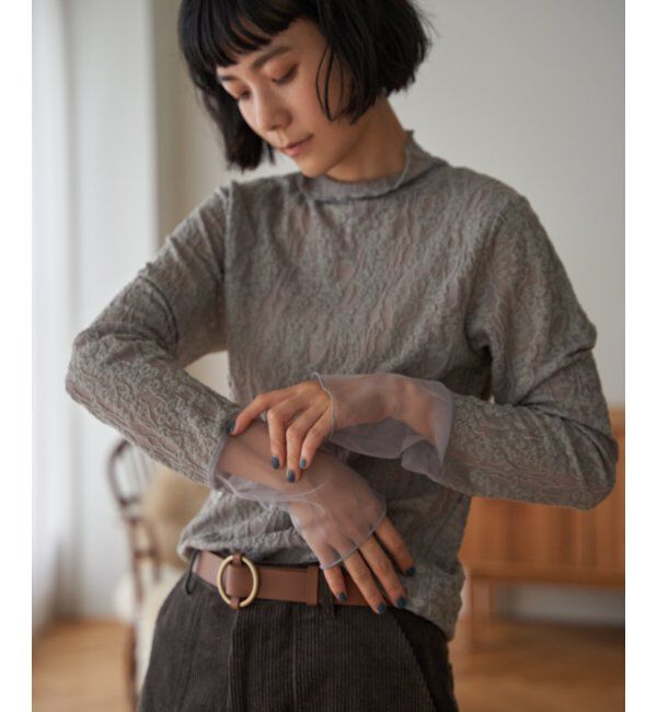 Lbc with Life「ジャカード切り替えシアーロンT」|Tシャツ・カットソー|