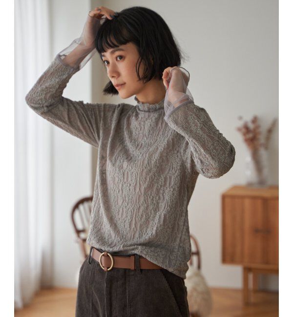 Lbc with Life「ジャカード切り替えシアーロンT」|Tシャツ・カットソー|