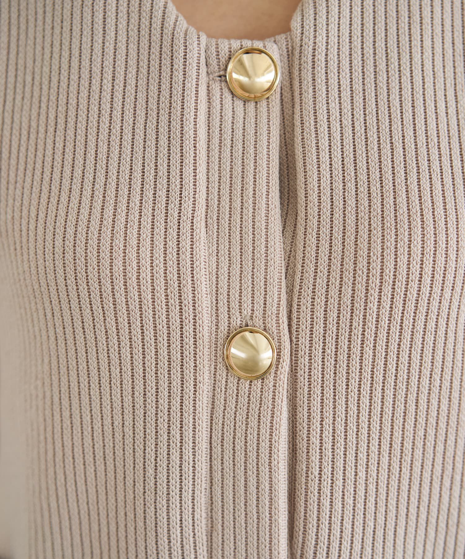 STYLE DELI「GOLDボタンリブニットソーベスト」|ベスト・ジレ|