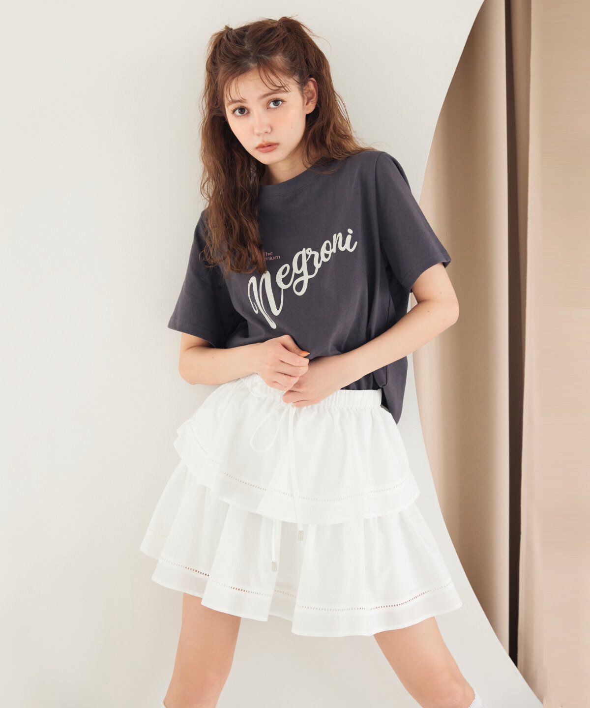 REDYAZEL「コットンフリルミニスカート」|フレア|