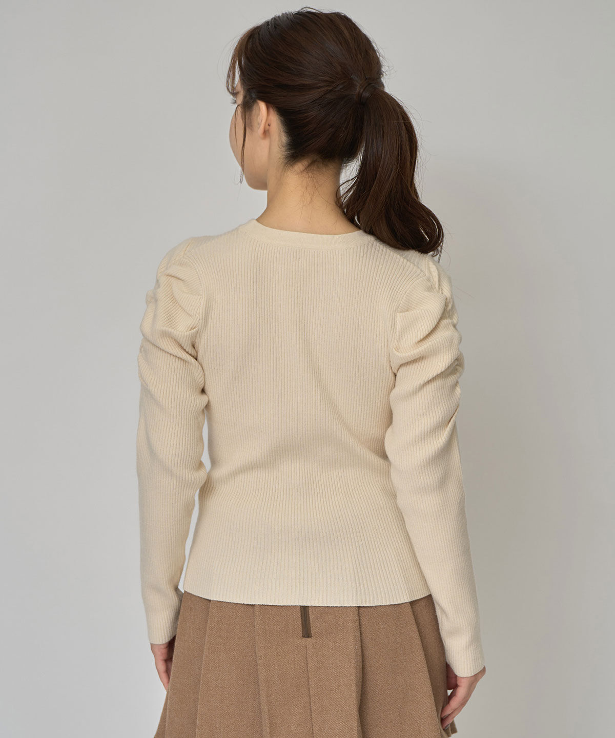 REDYAZEL「パワショルロゴリブニットトップス」|ニット・セーター|